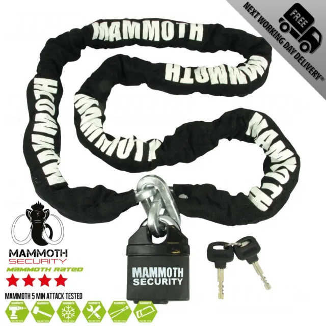 Heavy Duty Motorcycle Padlock & Chain 1.8M Mammoth Security Scooter MX Motocross