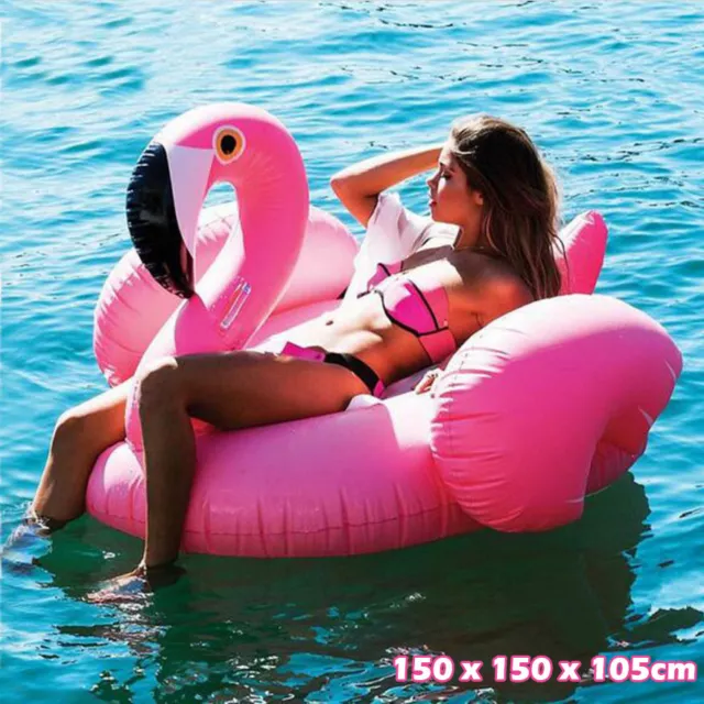 CLEARANCE Giant Inflatable Flamingo Swimming Pool Lounger Float Raft Beach 150cm