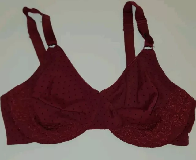 Olga Warner's  Gentle Lift full coverage Bra size 38D style 5001 Maroon   NWT