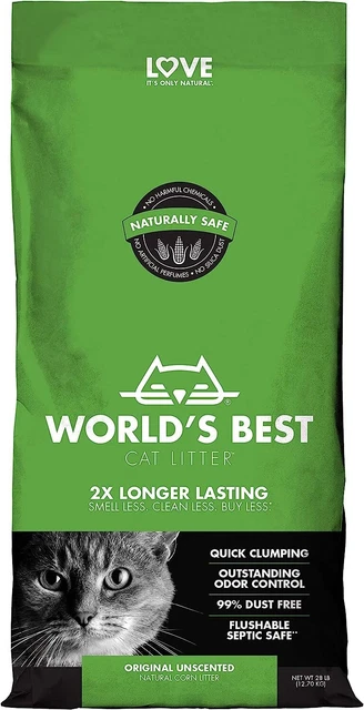 Cama para gatos Worlds Best 28 lb original sin perfume, 12,7 kg (Paquete de 1)