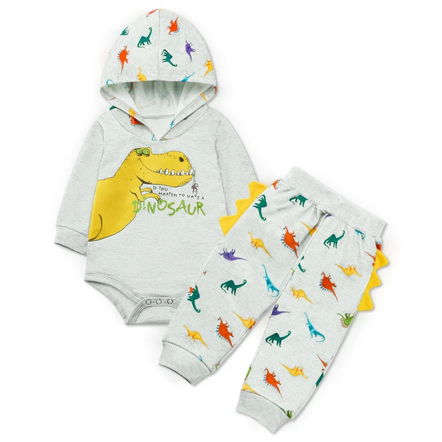 Baby Girls Newborn Clothes Hooded Tops Infant Tracksuit Pant Print Outfits Set.