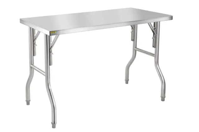 Heavy Duty Stainless Steel Folding Table 48" x 24" Kitchen Prep Table for Home