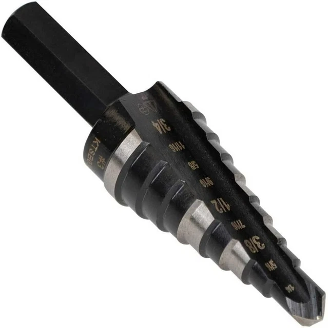 Klein Tools KTSB03 Step Drill Bit Double Fluted #3, 1/4 to 3/4-Inch