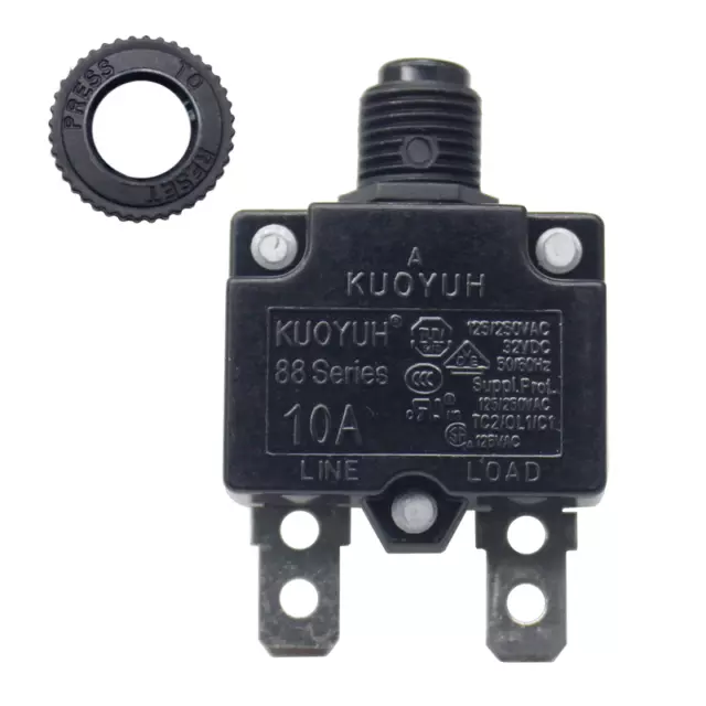 KUOYUH Circuit Breaker 88 Series 10A 125/250VAC 32VDC-50VDC 50/60Hz (1Pcs)