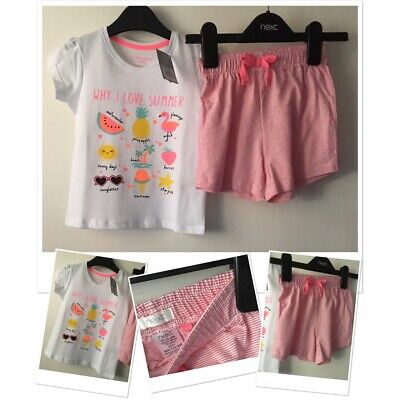 New Prk Baby Girls why I love summer Top & New Next Shorts 18-24 Months
