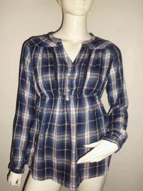 CHEMISE FEMME H M Bleu Marine A Carreau Blanc Et Rouge T m EUR 6 50 PicClick FR