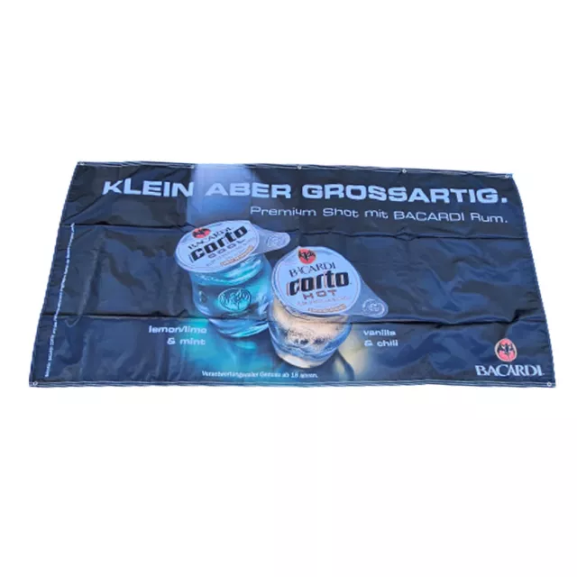 Bacardi Corto Rum Fahne Spannband Banner 200x100 cm Flagge Werbebanner Bar Deko