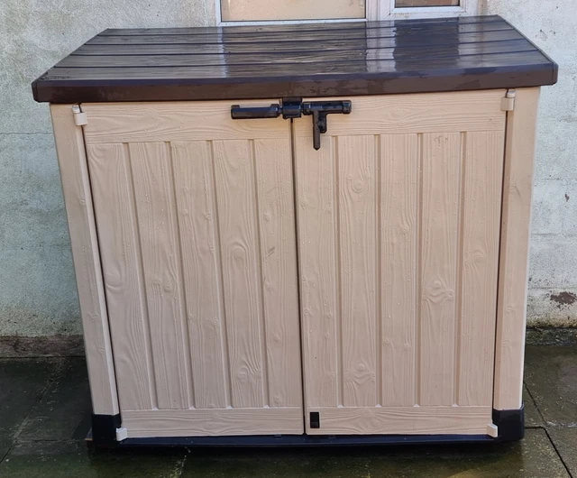 KETER STOREIT OUT ARC Plastic Garden Storage Box Shed Outdoor Beige