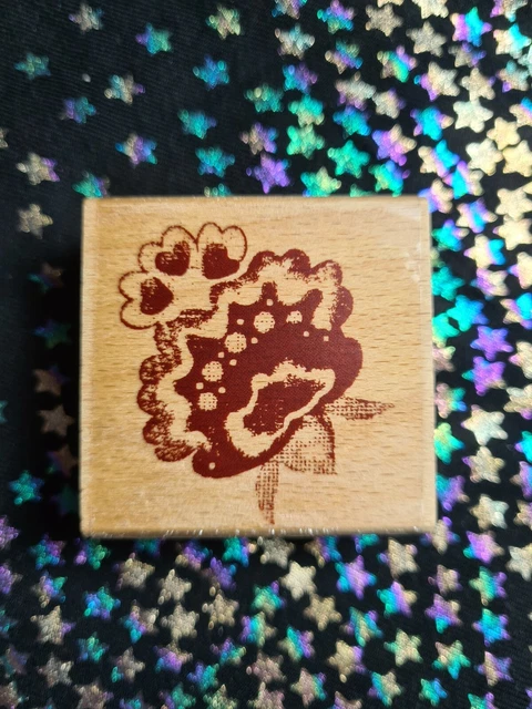 Craft Stamp Block Heart Bouquet Love 5 x 5 cm Card Making Scrapbook
