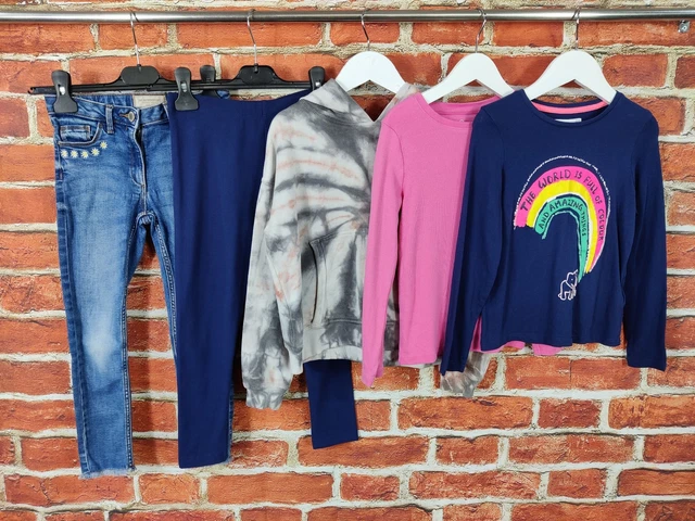 Girls Bundle Age 6-7 Years Next M&S Jeans Leggings Top Jumper Tie Dye Kids 122Cm