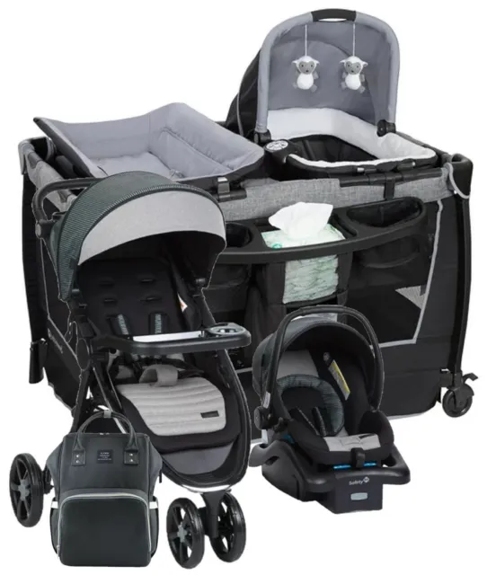 Newborn Combo Travel System Stroller With Car Seat Playard Diaper Bag Baby Set