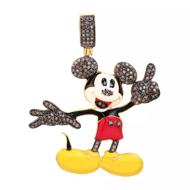 Joyería pendiente del diamante de Mickey Mouse del esmalte de la tierra de...