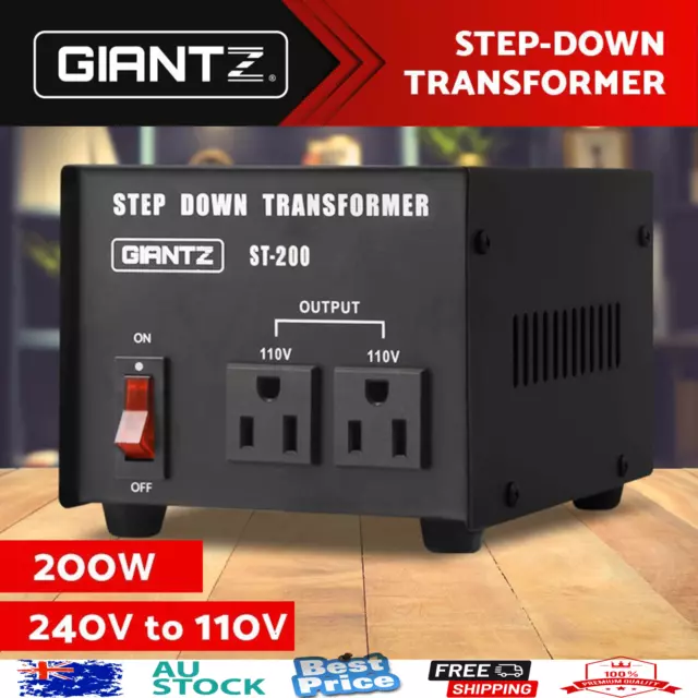 Giantz Step Down Transformer 200W 240V-110V Stepdown Voltage Converter AU-US NEW