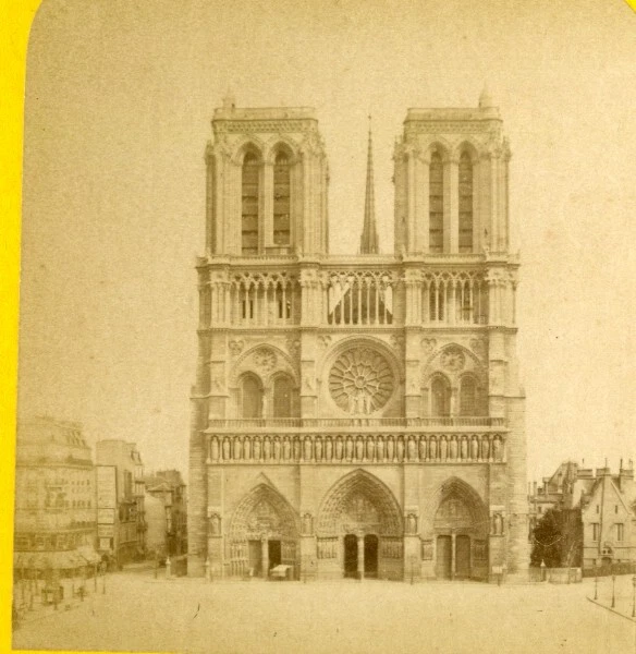 Photo Stéréo Originale De Notre-Dame De Paris En 1858 - Second Empire - Collection Rare