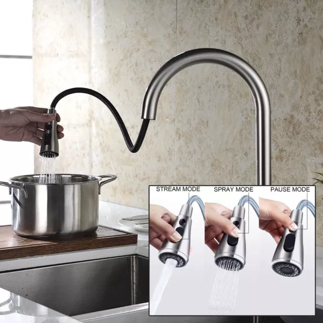 Moderner drehbarer Auslauf Küchenspüle Mixer Wasserhahn Ausziehbarer Schlauch Bidet Spray Einziehbar
