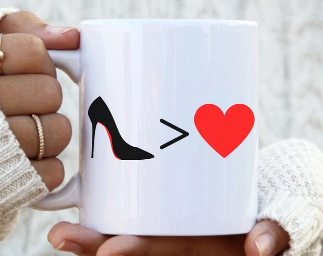 Red Bottoms Over Love Girls High Heels Coffee Mug Red Bottom Stilettos Coffee