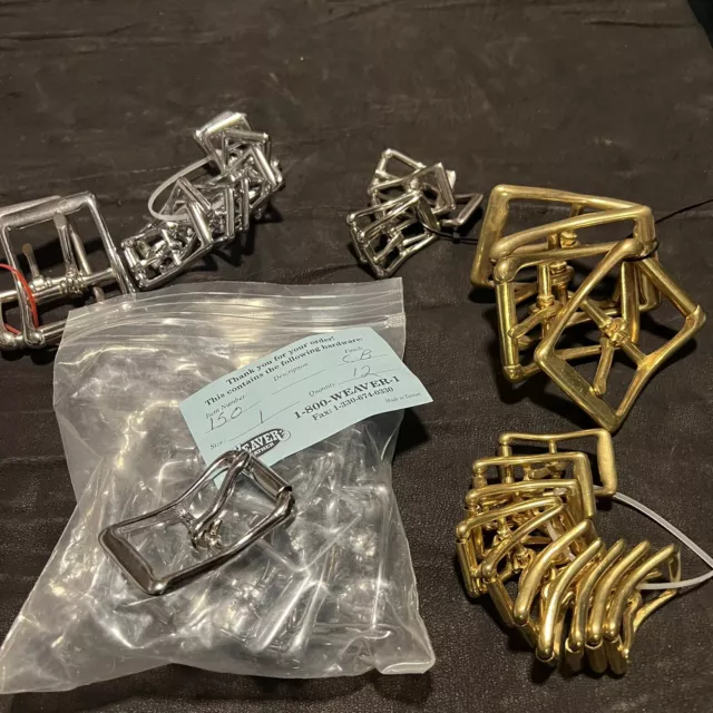 MIXED BRASS AND Chrome Middle Bar Roller Buckles - Lot Of 32 $40.00 ...
