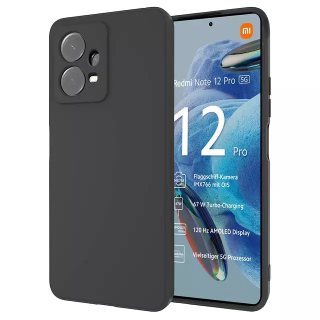 Schutz Hülle für Xiaomi Redmi Note 12 Pro 5G Case Silikon Handy Hülle Slim Cover