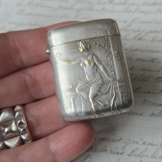 PYROGÈNE ART NOUVEAU 1900 Femme Nue en Métal Argenté Jugendstil Pyrogen Vesta EUR 48,00 - PicClick FR