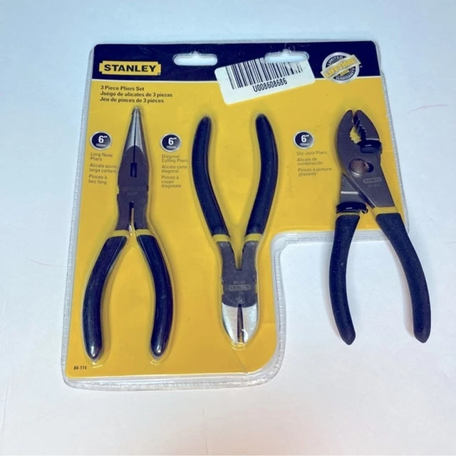 Stanley Basic 3-Piece, 6” Plier Set. New!