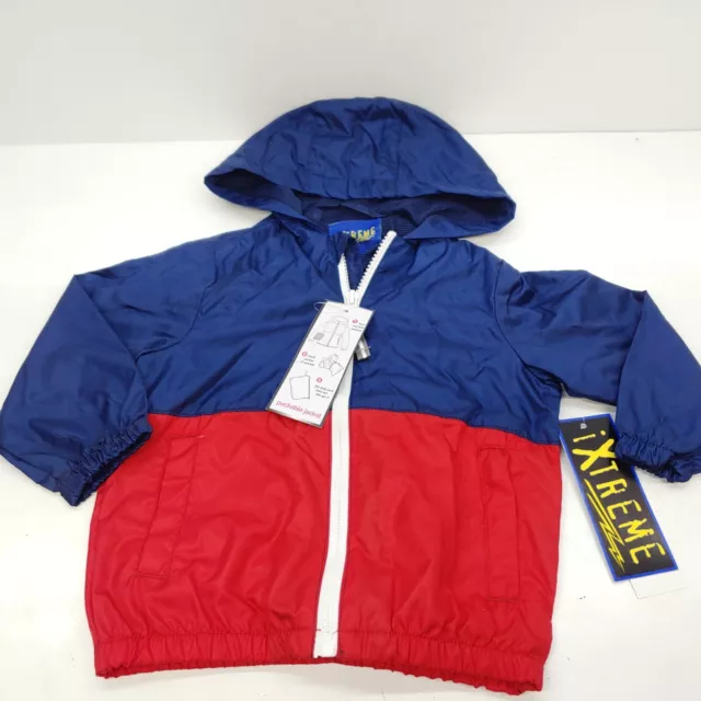 iXtreme Child Boys 3T Jacket Lightweight Spring Blue Red Nylon Zip Up