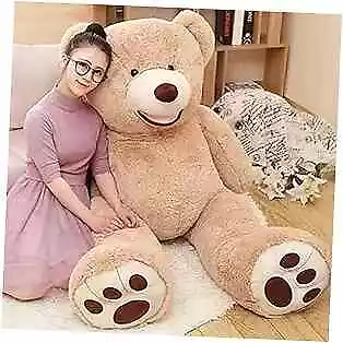 Big Teddy Bear Stuffed Animals with Footprints Plush Toy for 51 in Light Brown