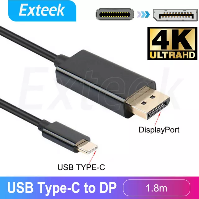 USB C to DP Cable USB3.1 Type C to DisplayPort DP 4K UHD for Apple New Macbook