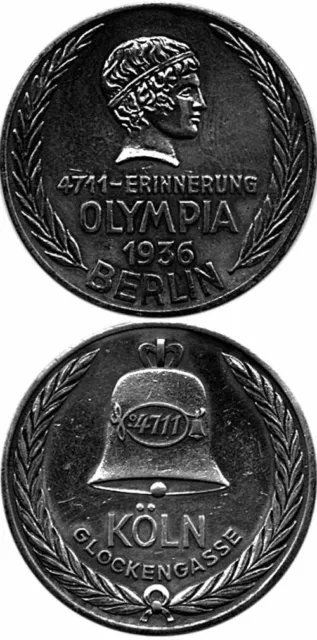 Olympic Games Olympische Spiele Berlin 1936 Münze Medaille Medal Coin