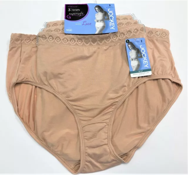 JOCKEY ELANCE SUPERSOFT Lace Women's Modal Stretch Classic Fit Briefs 3  Pack NWT $58.00 - PicClick