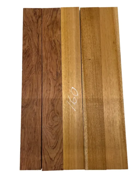 5 Pack,  African mahogany + Bubinga Thin Stock Lumber Board -24"x3"x 3/4" #160