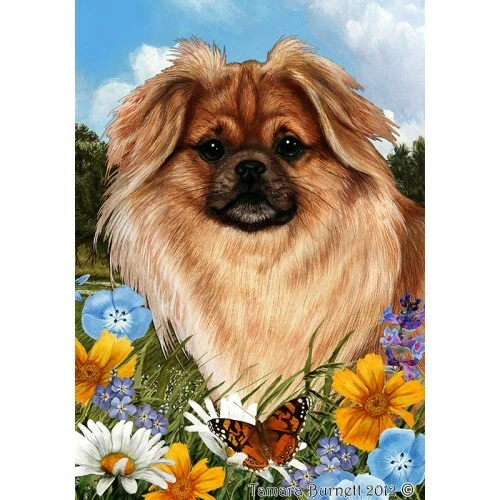 Summer House Flag - Red Sable Tibetan Spaniel 18477