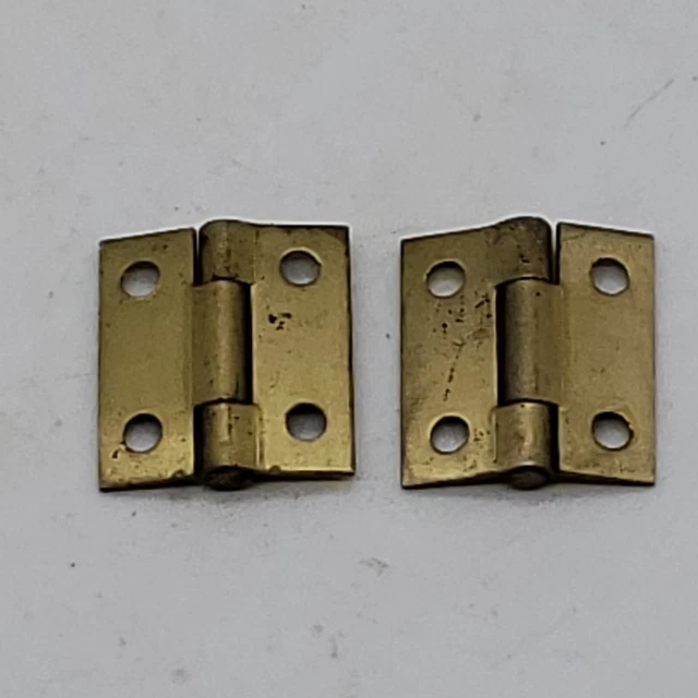 National Man Co. Matching Brass Hinges Set, Four-hole, Vintage Style 2
