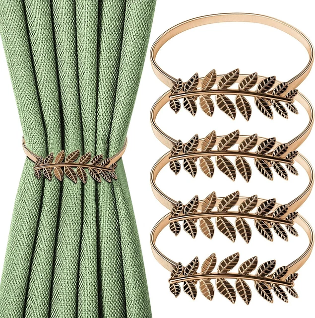 2/4Pcs Drapes Curtain Tiebacks Modern Style Decor Curtain Holdback Metal Leaf US