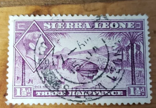GM39 Sierra Leone 1938 KGVI 1,1/2d USED STAMP