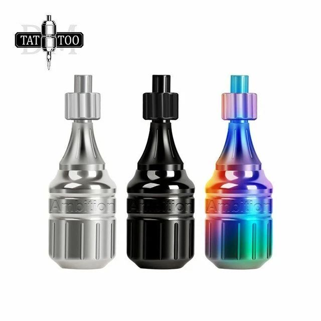 Empuñaduras de tatuaje ajustables acero inoxidable profesional cartucho agujas