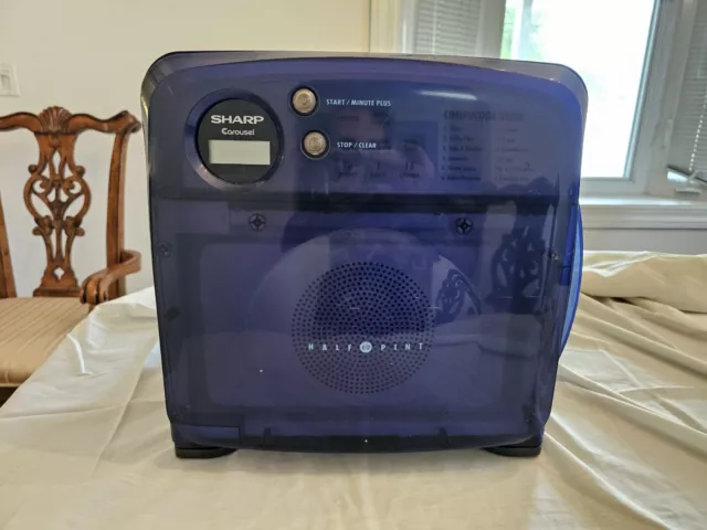 Vintage Sharp Carousel Half Pint Microwave Blue R-120DB Compact Dorm Camper