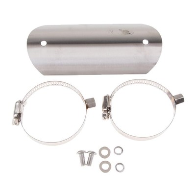 Bouclier thermique de silencieux déchappement universel pour moto Cache-chaleur droit Cache-tuyau déchappement Tuyau pare-chaleur Cache-pare-chaleur moto 银色 