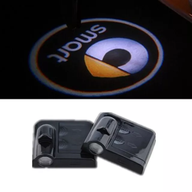 Led Sottoporta Sotto Porta Per Tutte Le Auto Con Logo Smart No Fili A Batteria