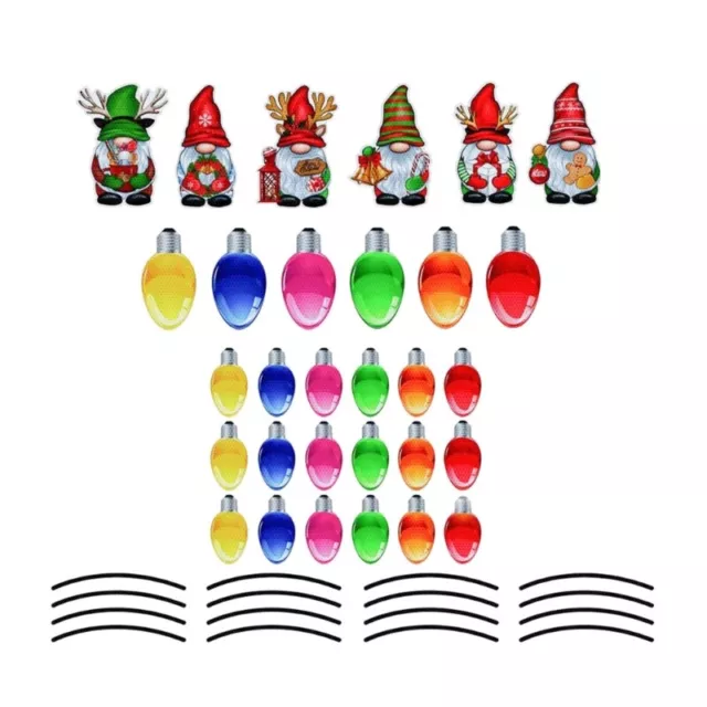 Safe Christmas Car Magnetic Sticker Reflective Light Bulb Dwarf Sticker Line Set