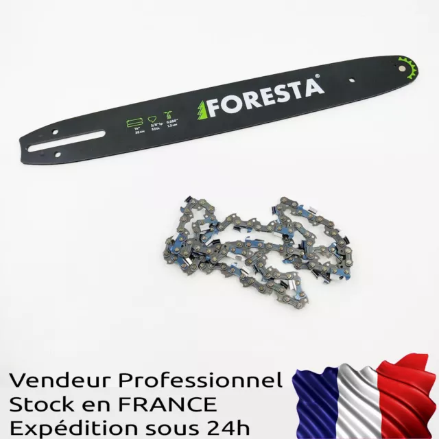 PACK Guide + 1 chaine de tronçonneuse 3/8" LP  0.050"  52 ent. 35 cm de coupe