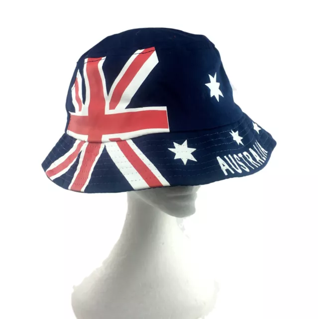 Adults Bucket Hat Australian Day Flag Brim Cricket Hat Souvenir Cotton