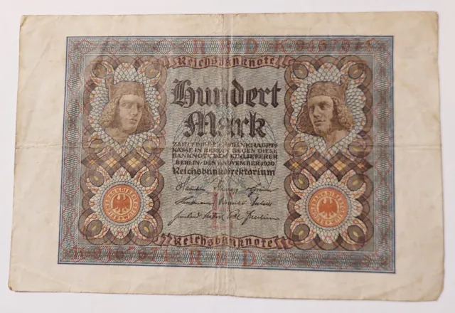 Deutschland Hundert Mark Reichsbanknote 1920