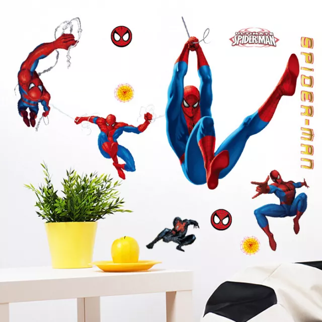 Spider-man 49 pcs Super Hero Marvel Wall Stickers Kids Bedroom Nursery Decor