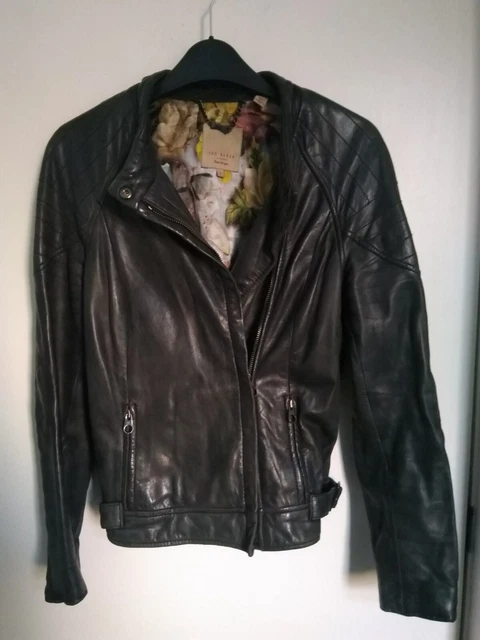 TED BAKER BLACK Leather Jacket UK6 US0 39.99 PicClick UK