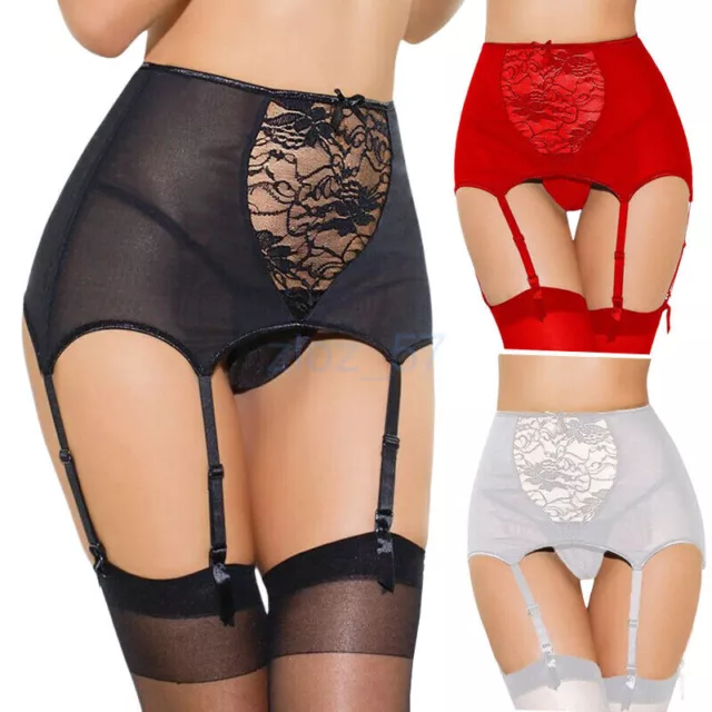 2023 AU SELLER Lace High Waist Garter Belt Suspender With G-String Set Plus Size