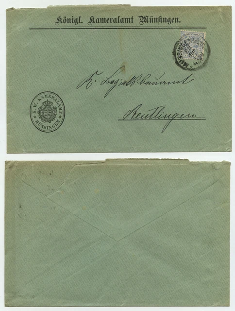 78699 - Mi.Nr. 231 - Beleg K.W. Kameralamt - Münsingen 2.8.1911 nach Reutlingen