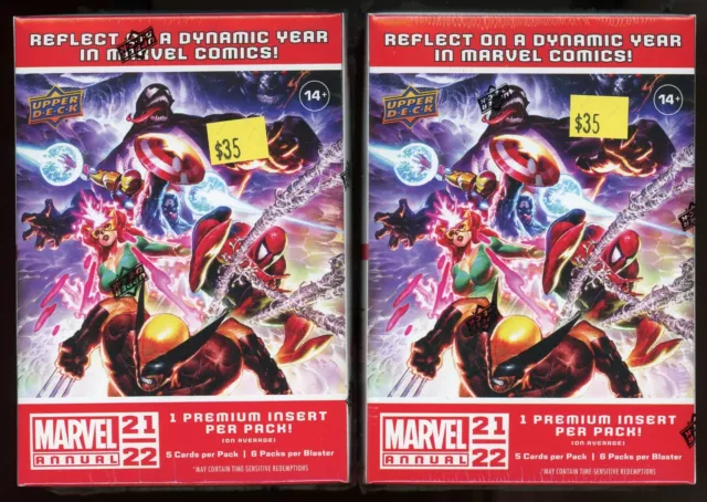 Lot of (2) 2021-22 Upper Deck MARVEL ANNUAL Blaster Boxes 🔥🔥🔥