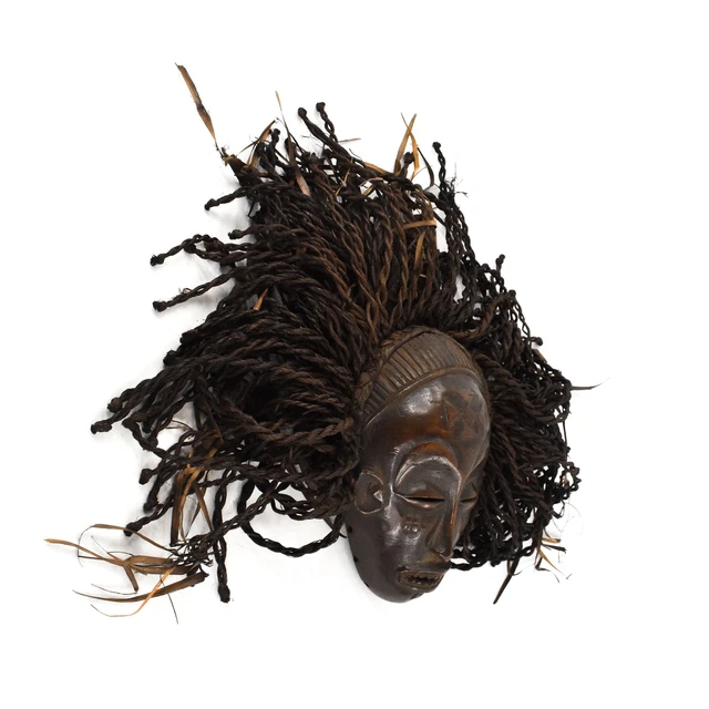 Chokwe Passport Mask Mwana Pwo with Headdress Congo African Art