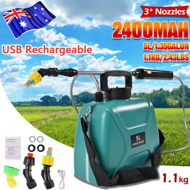 5L Rechargeable Electric Weed Sprayer Battery Powered Farm Garden Pump Spray AU