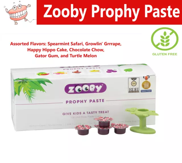 Dental Zooby Prophy Paste,Animal Pack Medium, Fine, Coarse, Designed for Kids